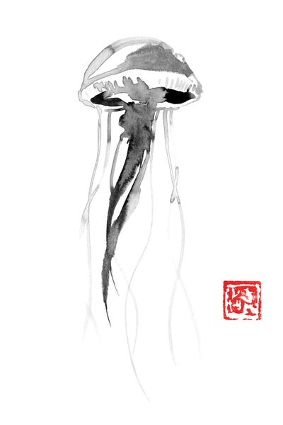 Jellyfish by Péchane framed canvas print