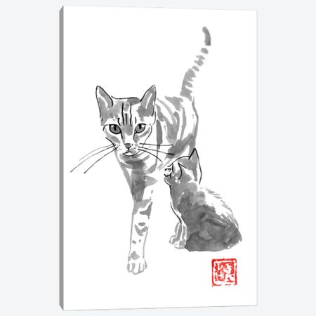 Cat And Mom Canvas Print #PCN383} by Péchane Canvas Wall Art