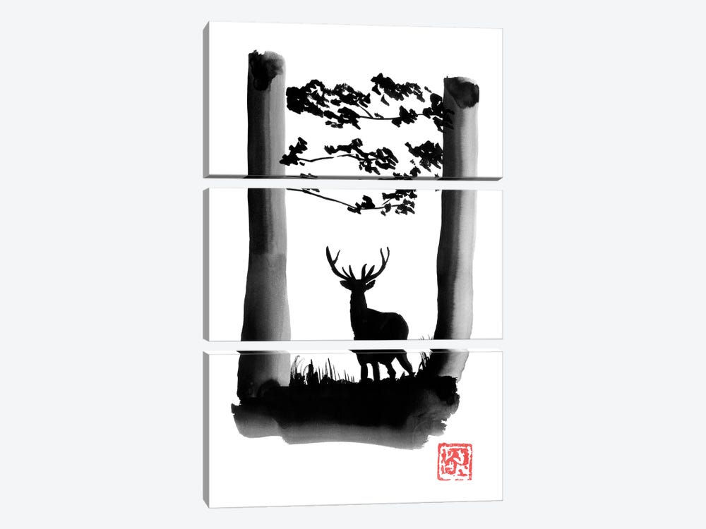 Deer by Péchane 3-piece Canvas Print