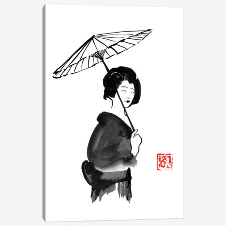 Geisha Umbrella Canvas Print #PCN408} by Péchane Canvas Art Print