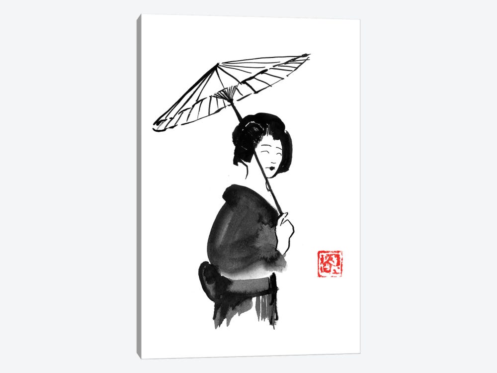 Geisha Umbrella by Péchane 1-piece Canvas Print