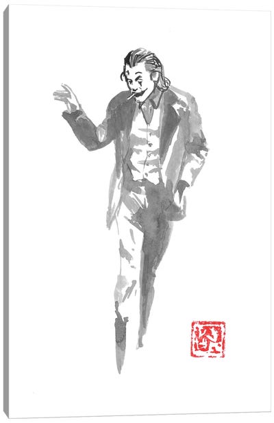 Joker In The Street Canvas Art Print - The Joker