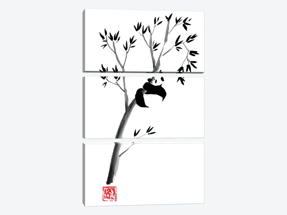 Panda In The Tree by Péchane 3-piece Art Print