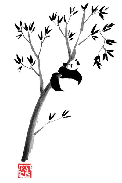 Pandas: Panda In The Tree by Péchane
