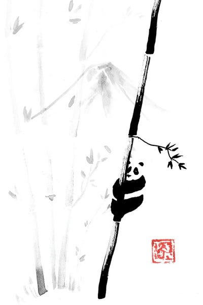Bamboo: Panda In The Tree III by Péchane