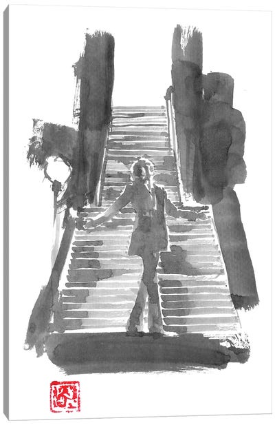 The Joker In The Stairs Canvas Art Print - The Joker