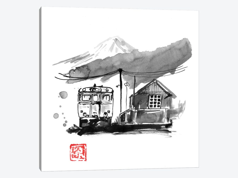 Train Station In Japan by Péchane 1-piece Canvas Artwork