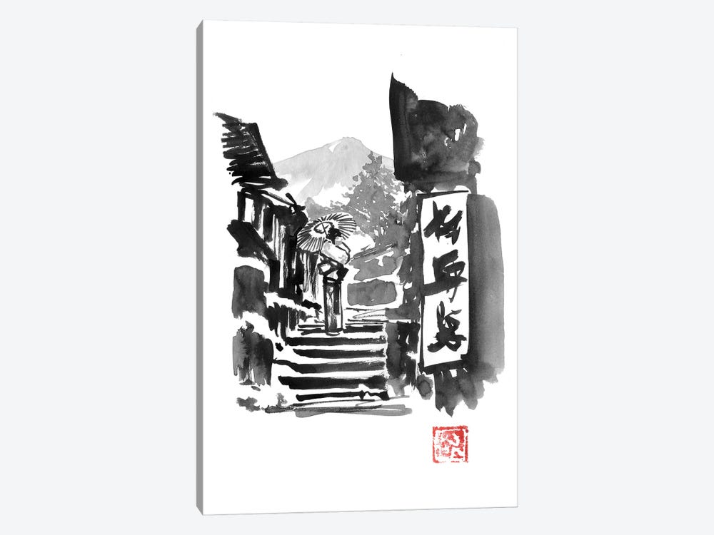 Geisha On The Stairs by Péchane 1-piece Canvas Art