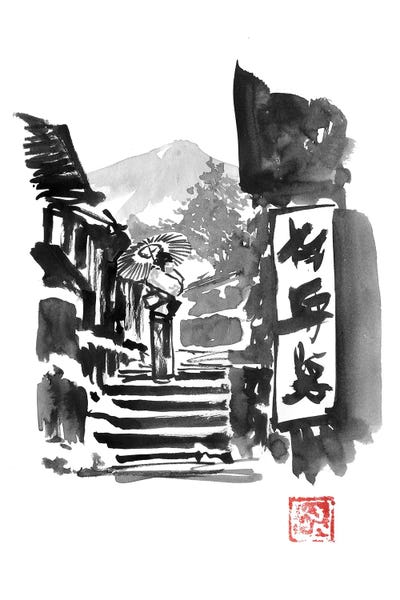 Staircases: Geisha On The Stairs by Péchane