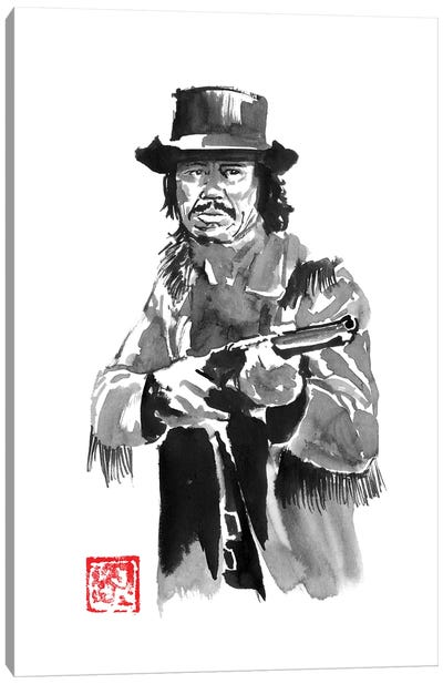 Charles Bronson With Rifle Canvas Art Print - Western Movie Art