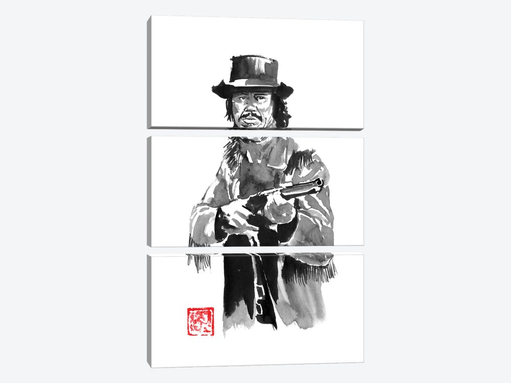 Charles Bronson With Rifle by Péchane 3-piece Art Print