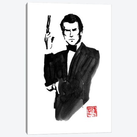 James Bond Pierce Brosnan Canvas Print #PCN462} by Péchane Art Print