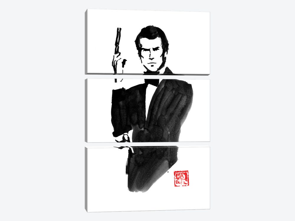 James Bond Pierce Brosnan by Péchane 3-piece Canvas Print