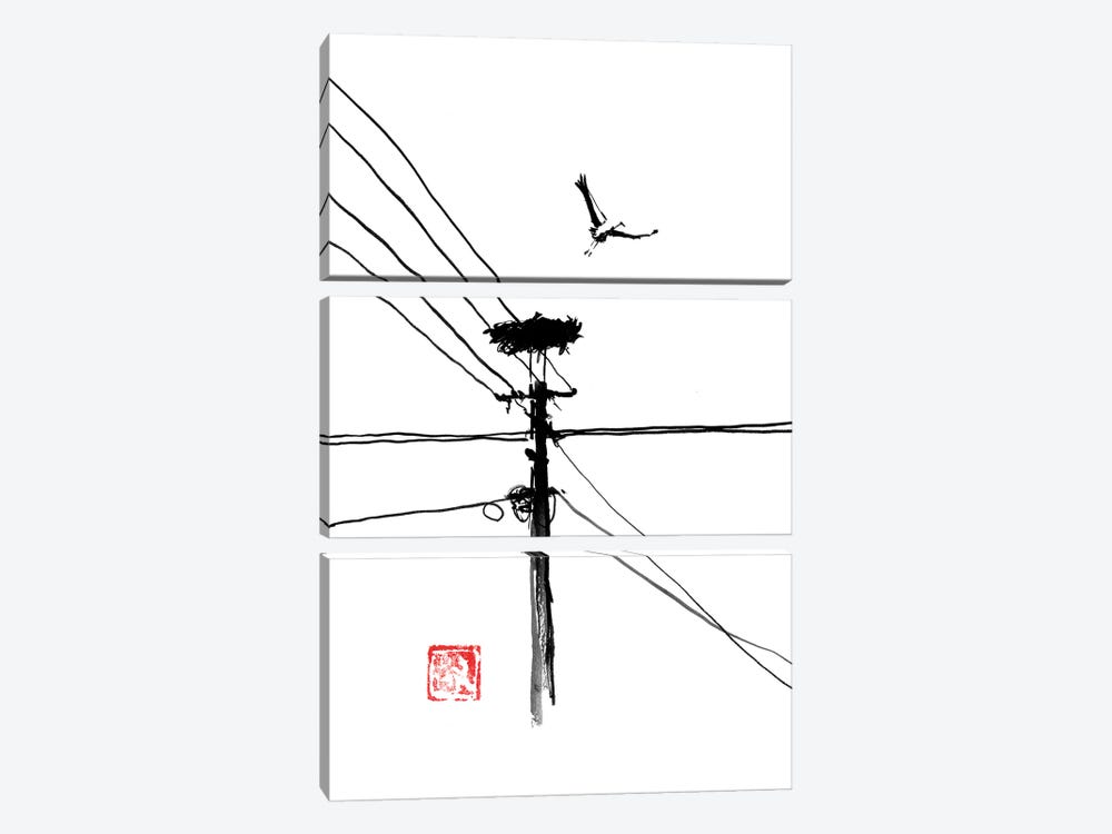 Taking Off Storke by Péchane 3-piece Art Print