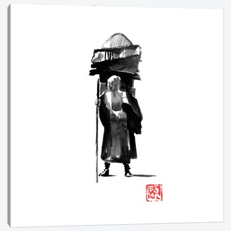 Posing Monk Canvas Print #PCN474} by Péchane Art Print