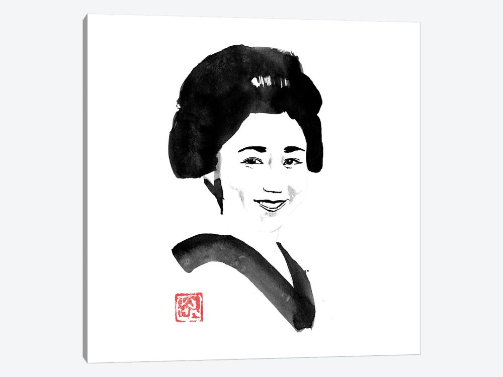 Smiling Japanese Woman by Péchane 1-piece Art Print