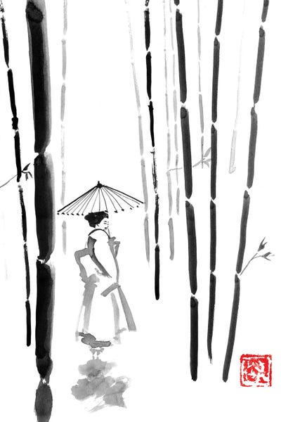 Japanese Culture: Geisha In Bamboo Forest by Péchane
