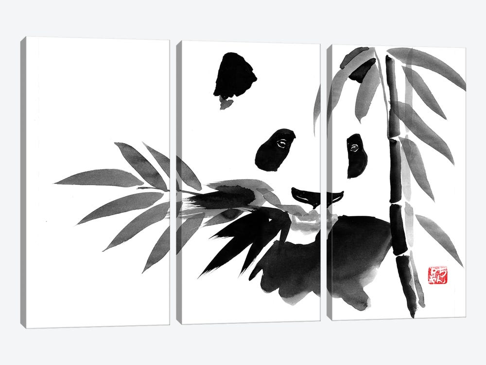 Eating Bamboo by Péchane 3-piece Art Print