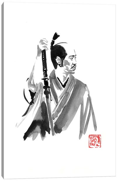 Waiting Samurai Canvas Art Print - Warrior Art