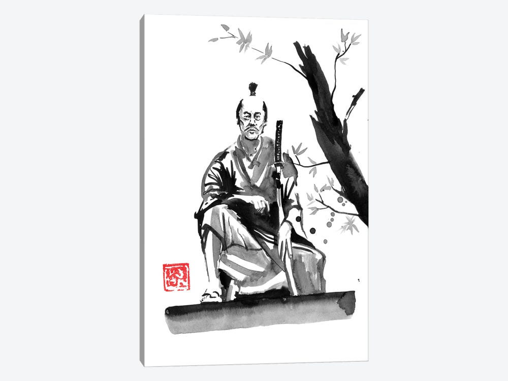 Seated Samurai by Péchane 1-piece Art Print