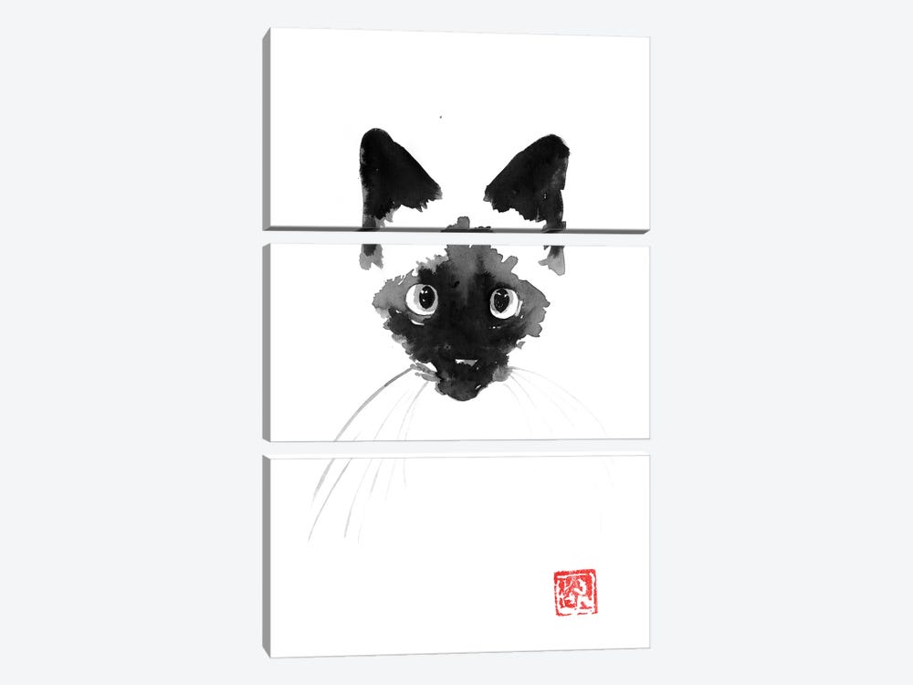 Siamese Cat by Péchane 3-piece Canvas Wall Art