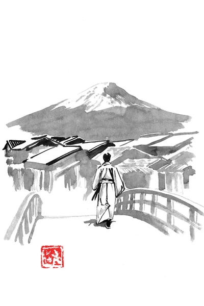 back To Edo by Péchane metal wall art