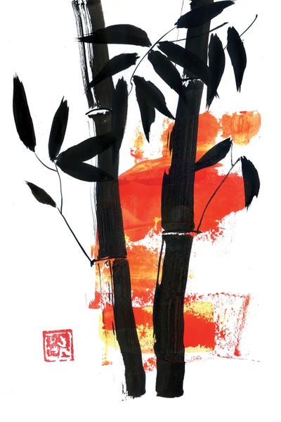 Japanese Décor: bamboo In Yellow by Péchane