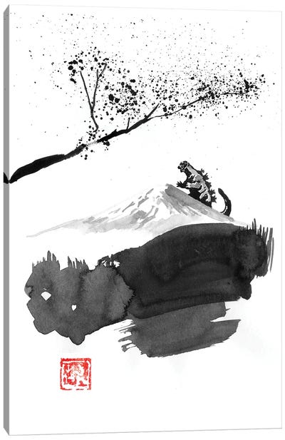 Fuji And Monster Canvas Art Print - Monster Art