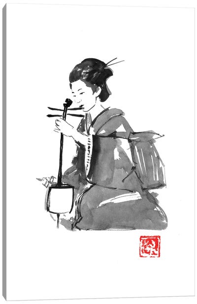 Playing Geisha Canvas Art Print - Geisha