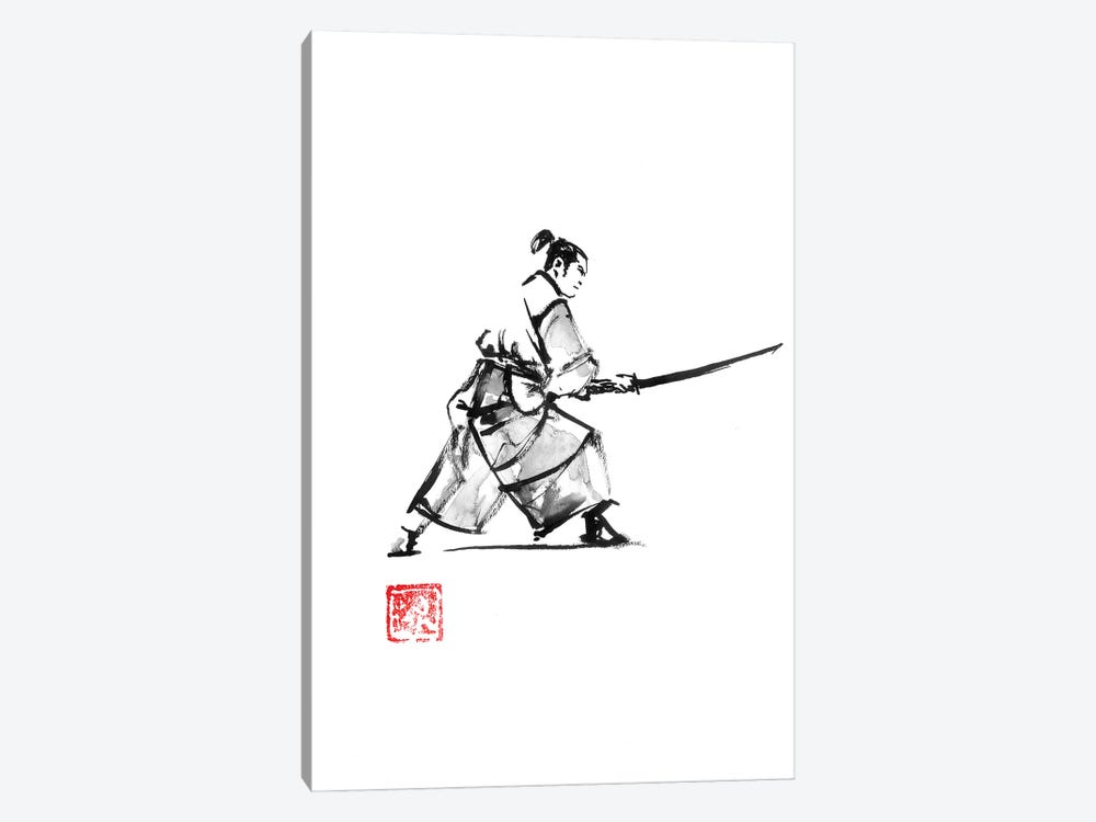 Samurai En Garde by Péchane 1-piece Canvas Art Print