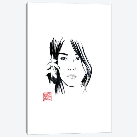 Chinese Woman Phoning Canvas Print #PCN541} by Péchane Canvas Art