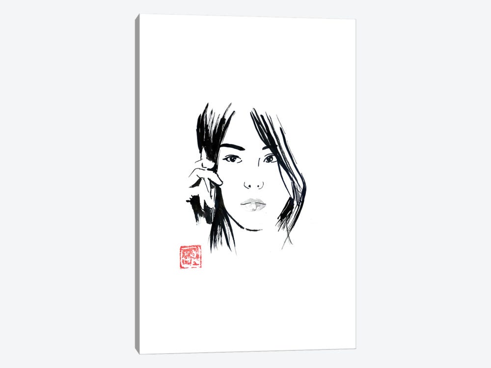 Chinese Woman Phoning by Péchane 1-piece Canvas Print