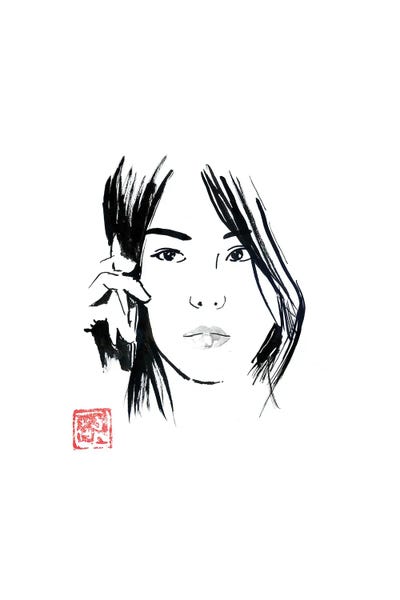 Chinese Décor: Chinese Woman Phoning by Péchane