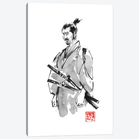 Samurai Disappointed Canvas Print #PCN549} by Péchane Canvas Wall Art