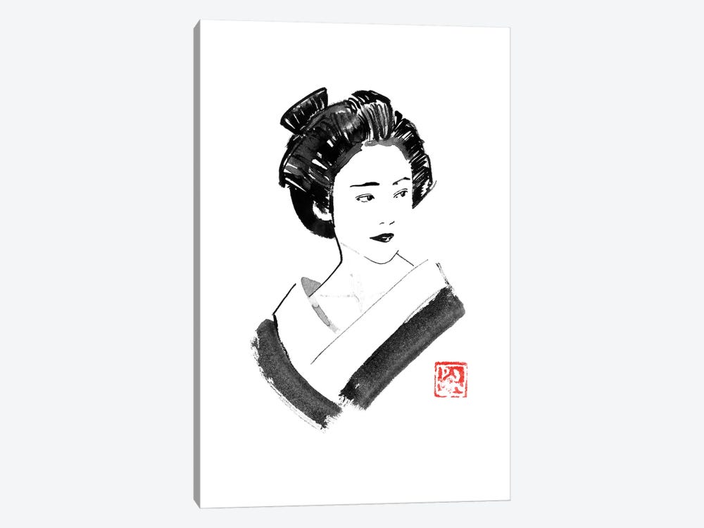 Watching Geisha by Péchane 1-piece Canvas Art Print