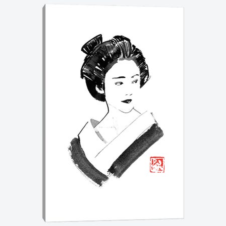 Watching Geisha Canvas Print #PCN569} by Péchane Canvas Artwork