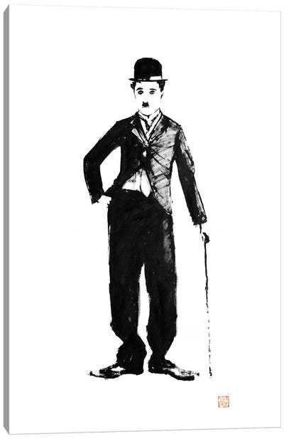 Charlie Chaplin Standing Canvas Art Print - Charlie Chaplin