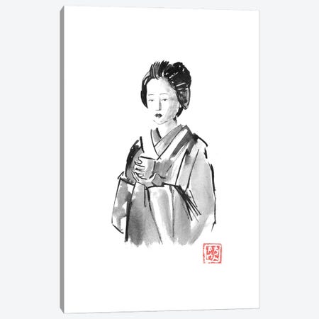 Geisha Drinking Canvas Print #PCN578} by Péchane Canvas Art Print