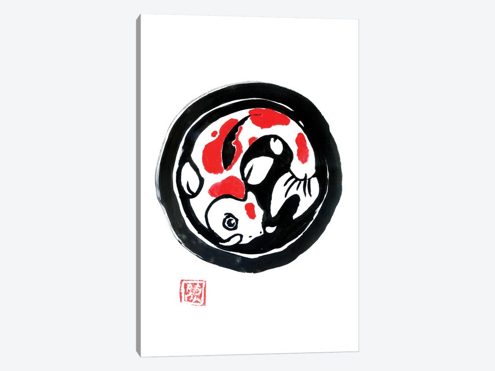 Carp Koi Japanese Logo by Péchane 1-piece Canvas Art