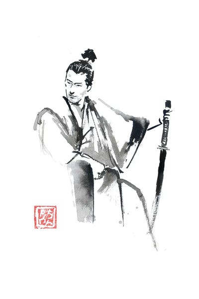 Japanese Culture: Seated Samurai by Péchane