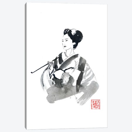 Smoking Geisha Canvas Print #PCN594} by Péchane Canvas Art