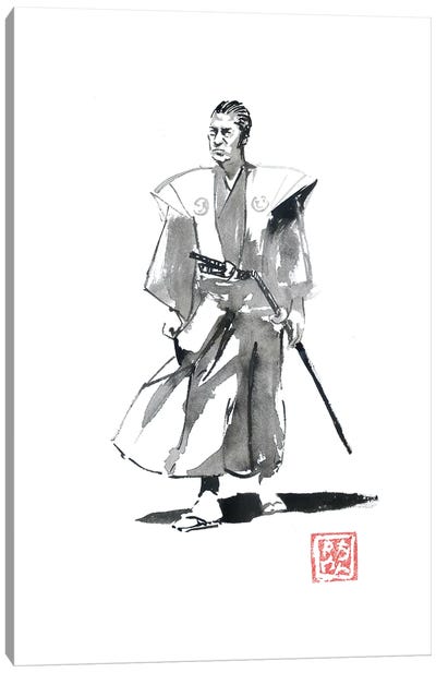 Walking Samurai II Canvas Art Print - Japanese Culture