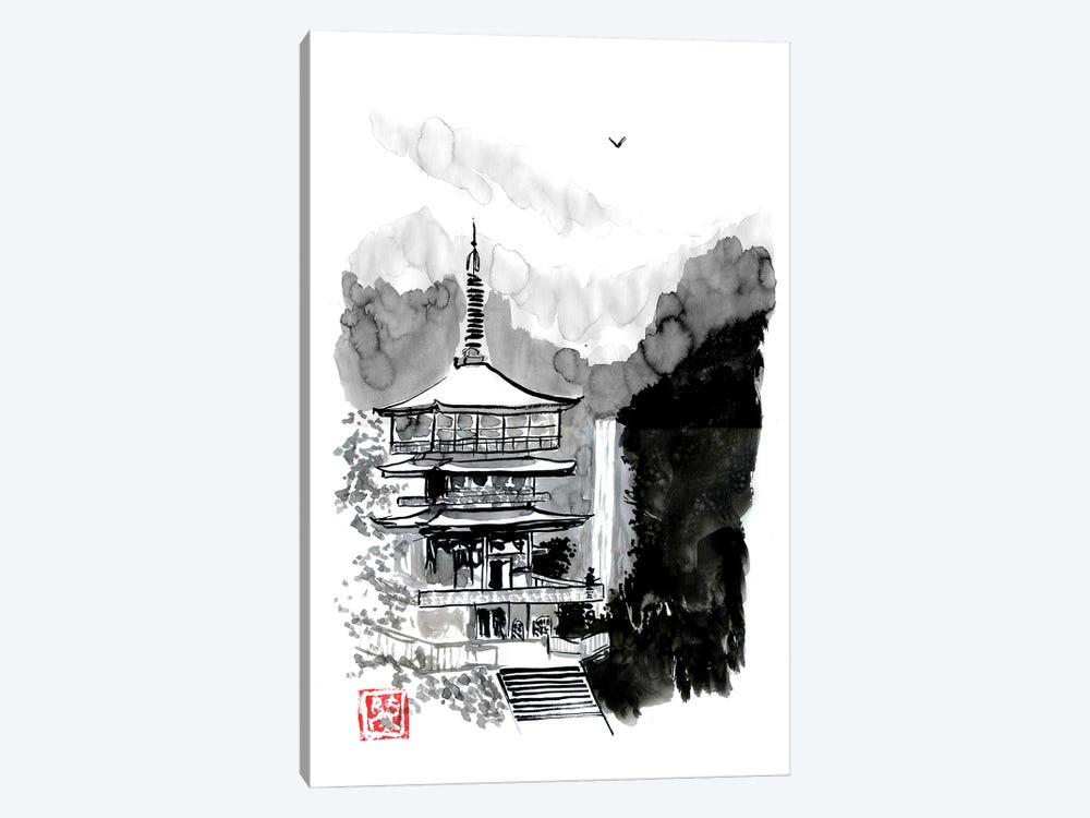 Pagoda And Fall by Péchane 1-piece Canvas Art