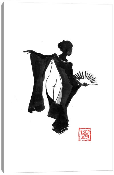 Japanese Shadow Canvas Art Print - Geisha