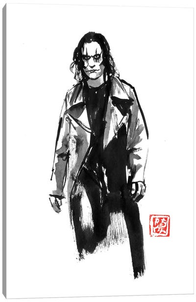The Crow Walking Canvas Art Print - Movie & Television Character Art