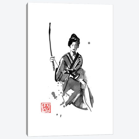 Geisha And Katana Canvas Print #PCN640} by Péchane Art Print