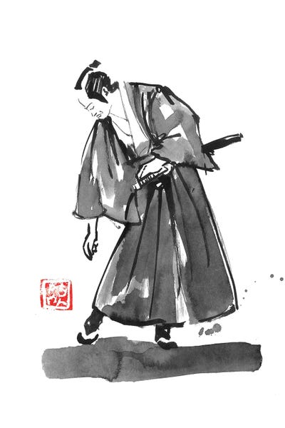 Japanese Culture: Samurai Checking His Zoori by Péchane