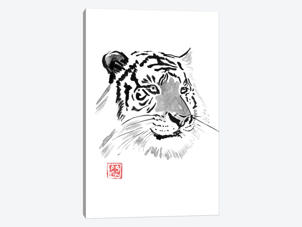 White Tiger by Péchane 1-piece Canvas Art Print