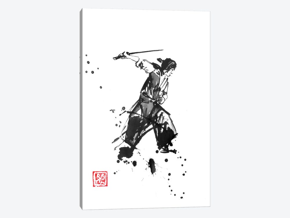 Cutting Samurai by Péchane 1-piece Canvas Wall Art
