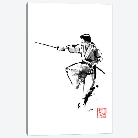 Jumping Samurai Canvas Print #PCN663} by Péchane Art Print